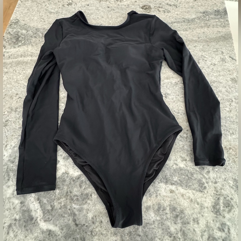 Old Navy Black Long Sleeve Scoop-Neck Bodysuit